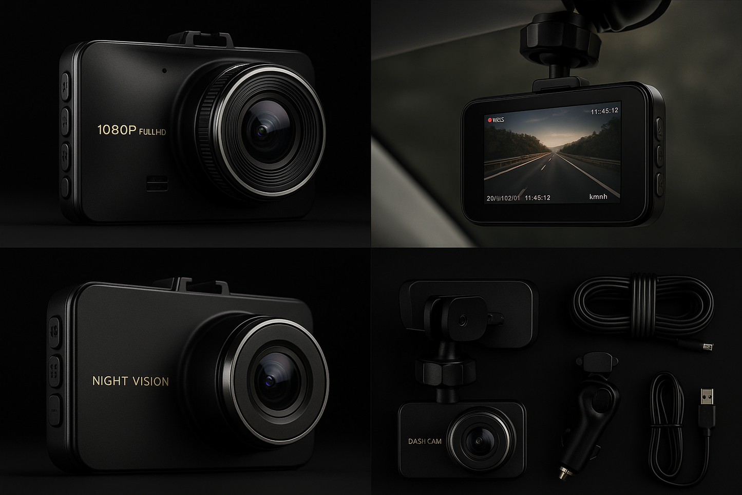 1080p Dash Cam with Night Vision & Loop Recording – Wide Angle Car Camera